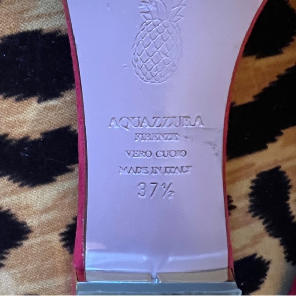 AQUAZURRA Wild Thing Suede Fringe Flat Slide Sandal Lipstick Red - Picture 6 of 9